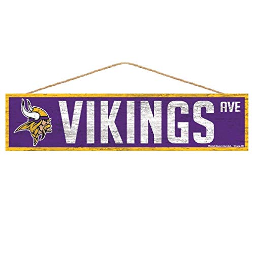 Wincraft NFL Minnesota Vikings SignWood Avenue Design, Team-Farbe, 4 x 17 cm von Wincraft