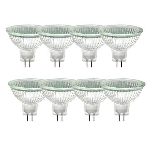 WinDerMo MR16 Halogen Leuchtmittel, Halogen 12V 20W, GU5.3 Halogenlampen Dimmbar 8 Stück, MR16 Halogenstrahler 2700K Warmweiß, 280LM Halogen Reflektor Deckenglühbirnen von WinDerMo