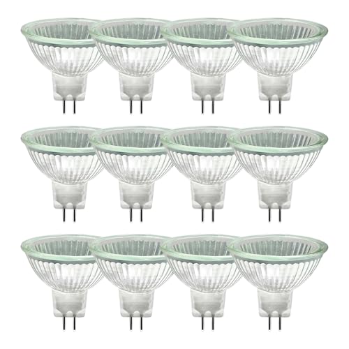 WinDerMo MR16 Halogen Leuchtmittel, Halogen 12V 35W, GU5.3 Halogenlampen Dimmbar 12 Stück, MR16 Halogenstrahler 2700K Warmweiß, 420LM Halogen Reflektor Deckenglühbirnen von WinDerMo