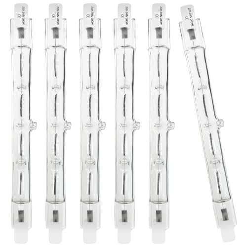 WinDerMo R7S Halogen Leuchtmittel 118mm, Halogenstab 118mm 200W 230V, 6 Stück Halogenstab R7S Dimmbar Halogenstablampe für baustrahler, Arbeit Landschaftsbeleuchtung, Wohnzimmerleuchten von WinDerMo