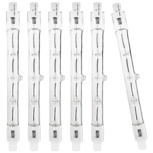 WinDerMo R7S Halogen Leuchtmittel 118mm, Halogenstab 118mm 300W 230V, 6 Stück Halogenstab R7S Dimmbar Halogenstablampe für baustrahler, Arbeit Landschaftsbeleuchtung, Wohnzimmerleuchten von WinDerMo