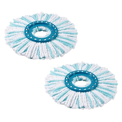 WinGluge 2 Stück Ersatzkopf Kompatibel mit Leifheit Clean Twist Disc Mop Systèmes, Moppkopf Ersatz Mikrofaser, Wischmopp Bodenwischer Ersatzteile Sehr Saugfähiger, für Empfindliche Böden,Hartböden von WinGluge