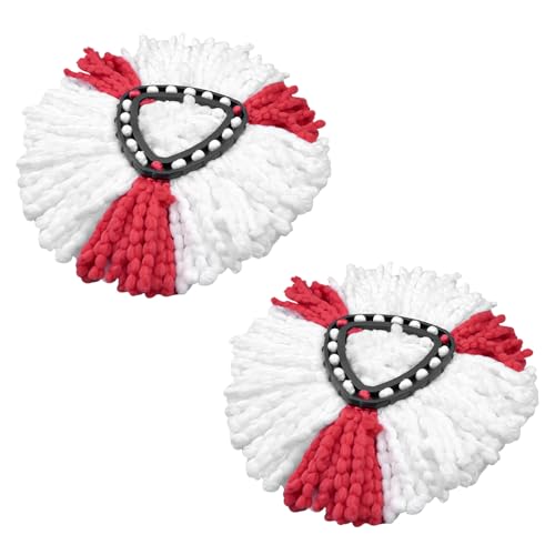 WinGluge 2 Stück Wischmopp Ersatzköpfe, Kompatibel mit Vileda Turbo 2in1 Mop, Mikrofaser-Moppkopf, Moppköpfe mit Kraftfasern, Bodenwischer mit Maschinenwaschbar, für Empfindliche Böden, Hartböden von WinGluge