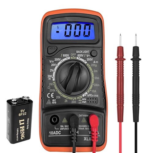 WinGluge Digital Multimeter, Voltmeter Batterietester Spannungsprüfer, 2000 Zähler Messgerät mit Large LCD-Anzeige und Hintergrundlicht, für Misst AC/DC Spannung Strom Widerstand Diode Durchgang von WinGluge