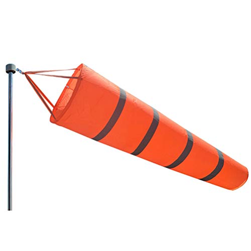 Outdoor Windsack Orange Flagge, Windsack mit reflektierenden Streifen Outdoor Windmessung Tasche Oxford Tuch Windsack Flughafen Bauernhof Park Garten von Wination