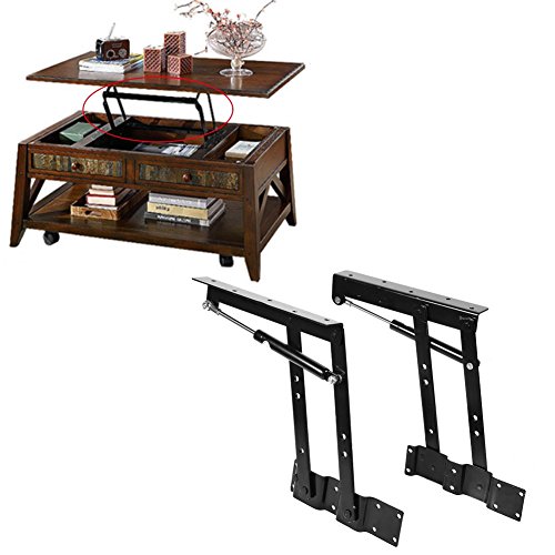 1 Paar Möbelscharnierfeder Spring, Praktisches Hubtisch Heberahmen Befestigungsscharnier Hebeunterstützung, für Couchtische Möbel Zubehör Hardware Möbel Tisch (Schwarz) von Wincal