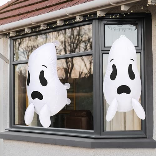 2 Pack Halloween Ghost Window Decoration Window Crasher Ghosts, Cute Flying Ghost Broke Out from Window for Halloween Outdoor Decoration 2 Pack Halloween Ghost Window Decoration Window Crasher Ghosts, Cute Flying Ghost Broke Out from Window for Halloween Outdoor Decoration von Winceed