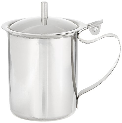 Winco Stainless Steel Creamer with Cover, 10-Ounce SCT-10 Sahnekännchen mit Deckel, Edelstahl, 284 ml von Winco