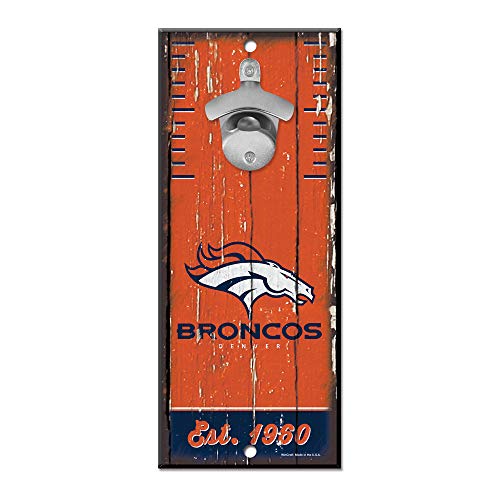 WinCraft NFL Denver Broncos Flaschenöffner, 12,7 x 27,9 cm, Holzschild, Teamfarben, 12,7 x 27,9 cm von Wincraft