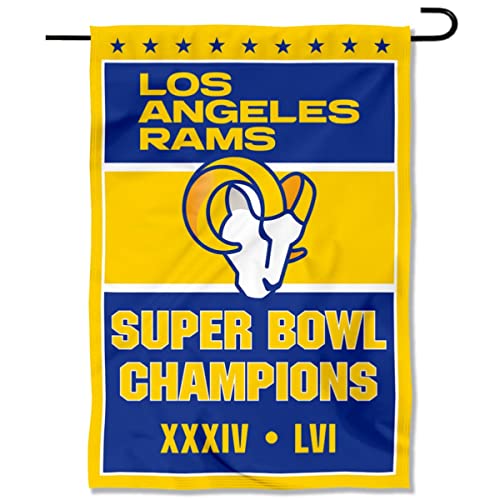 WinCraft Los Angeles Rams 2 Time Champions Super Bowl LVI Double Sided Garden Banner Flag von Wincraft