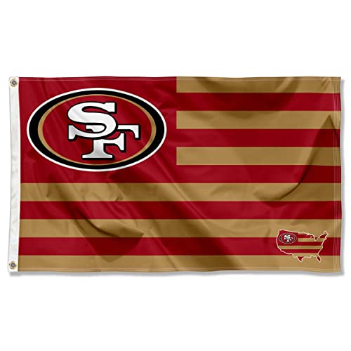WinCraft San Francisco 49ers USA American Nation Stripes 3x5 Grommet Flag von Wincraft