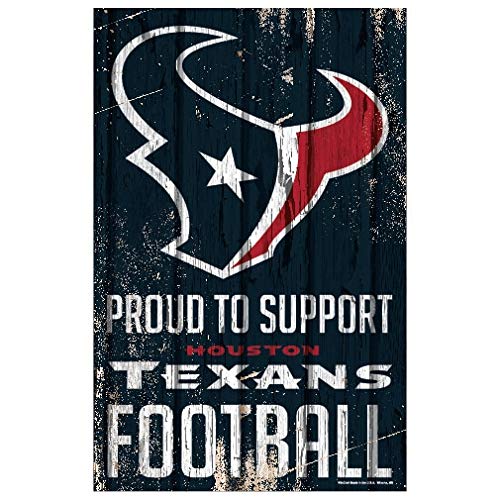 Wincraft NFL Houston Texans Holzschild, Stolz zu unterstützen, Team-Farbe, 28,9 x 43,2 cm von Wincraft