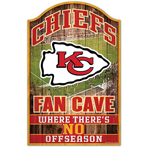 Wincraft NFL Schild aus Holz Kansas City Chiefs Fan Cave Holzschild Wood Shield Stadion von Wincraft