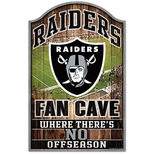 Wincraft NFL Schild aus Holz Oakland Raiders Fan Cave Holzschild Wood Shield Stadion von Wincraft