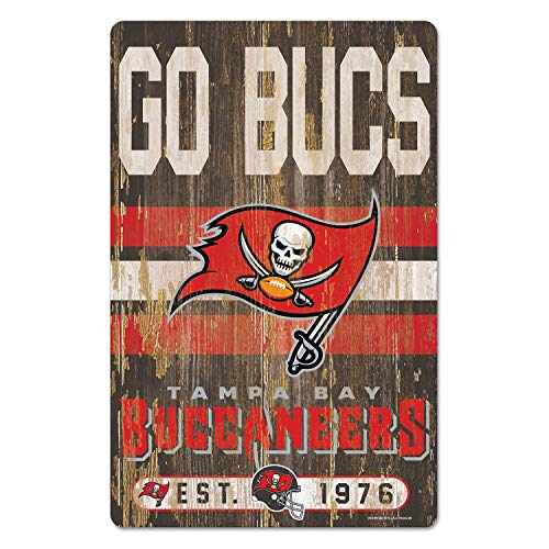 Wincraft NFL Schild aus Holz Tampa Bay Buccaneers Holzschild Wood Slogan Go Bucs von Wincraft