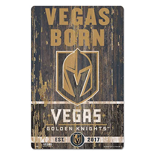 Wincraft NHL Schild aus Holz Las Vegas Golden Knights Slogan Holzschild Wood Shield von Wincraft