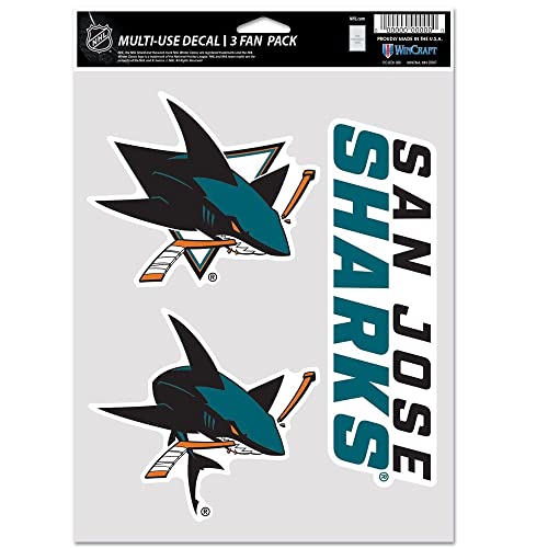 Wincraft San Jose Sharks Multi-Use NHL Aufkleber-Set (3 STK.) von Wincraft