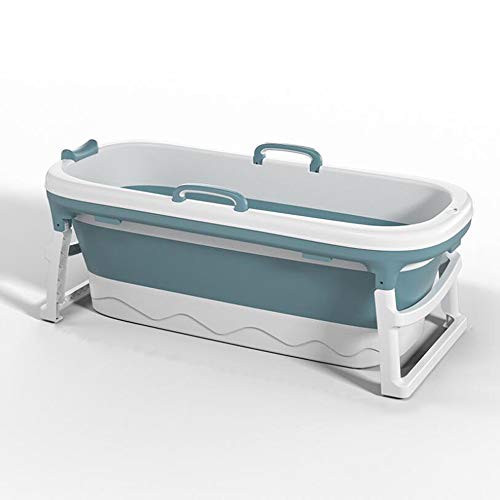 Faltbare Badewanne Erwachsene,Tragbarer Badewanne,Dampfeimer, Dicke Plastik Badewanne, Haushalts Sauna (Blau) (138 * 62 * 52 cm) von Wind Greeting