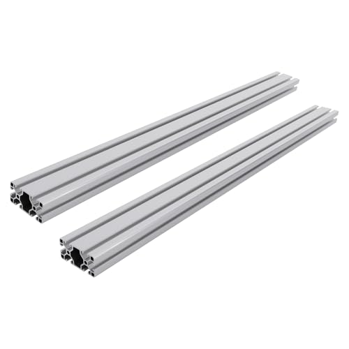 WindWilder Aluprofil 40 x 80 mm | 2 Stück T-Nut Aluminium Profile | Silber Alu Profil aus Aluminium 6063 | 100cm Länge | 1.5mm Röhre Wandstärke (2er-Pack, 40x80mm, 100cm) von WindWilder