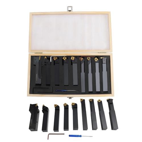 WindWilder Drehwerkzeughalter Set, 20mm Schaftdurchmesser, Nr. 45 Stahl-Drehwerkzeughalter mit Tragbarem Koffer, 125mm Länge, Zubehör für Drechselbänke & Drehmaschinen, Schwarz (9-teiliges, 20mm) WindWilder Drehwerkzeughalter Set, 20mm Schaftdurchmesser, Nr. 45 Stahl-Drehwerkzeughalter mit Tragbarem Koffer, 125mm Länge, Zubehör für Drechselbänke & Drehmaschinen, Schwarz (9-teiliges, 20mm) von WindWilder