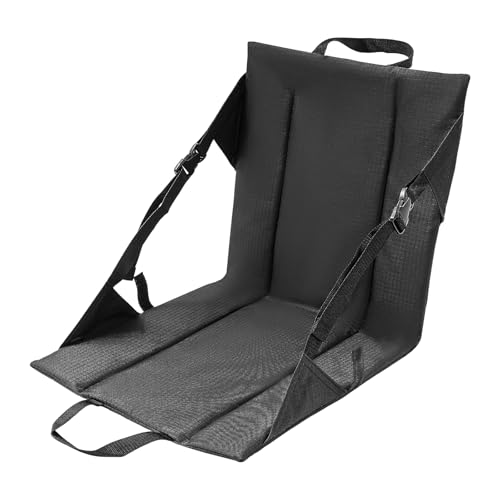 WindWilder Faltbare Sitzmatte 42x40x42cm, 10mm Dicke Outdoor Sitzkissen mit Rückenlehne Schwarz von WindWilder
