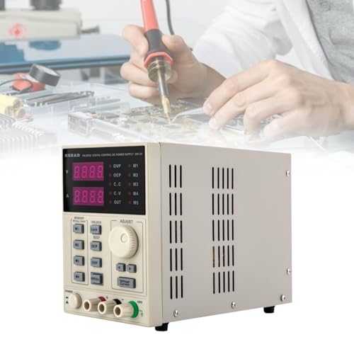 WindWilder Programmierbares Labornetzgerät 0-30V 0-5A, Labornetzteil mit LED-Anzeige, Speicherfunktion, Überlast- und Kurzschlussschutz, 26 * 11x15.6cm, Schwarz von WindWilder