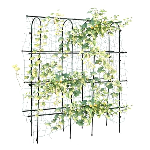 WindWilder Rankgitter für Kletterpflanzen 180x30x180cm, Gartenbogen mit Netz, Rankhilfe Rankbogen Rosenbogen Torbogen für Gemüse, Obst, Blumen, Schwarz WindWilder Rankgitter für Kletterpflanzen 180x30x180cm, Gartenbogen mit Netz, Rankhilfe Rankbogen Rosenbogen Torbogen für Gemüse, Obst, Blumen, Schwarz von WindWilder