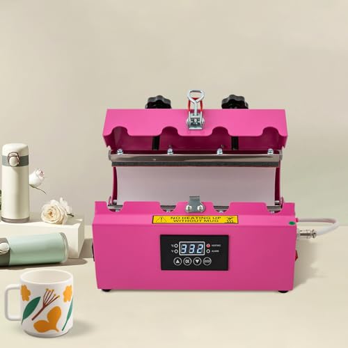 WindWilder Tumbler Mug Heat Press Maschine mit LED Anzeige 550W 220V, DIY Tassenpresse für 260-700 ml/11-30 oz Blanko-Bechern, 999s Einstellbare Zeit, 200°C Einstellbare Temperatur (Rosa) von WindWilder