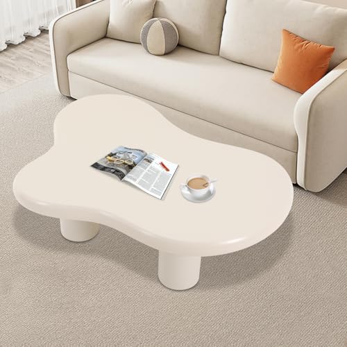 WindWilder Wolken Tische Modern Couchtisch für Wohnzimmer Büro Schlafzimmer (Weiß, 120x79x30cm) von WindWilder