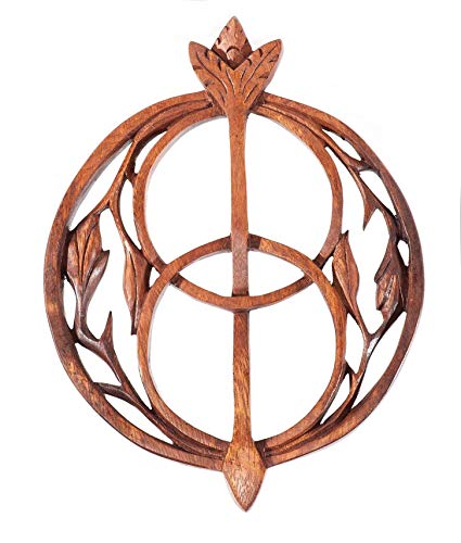 Windalf Britisches Wandbild Avalon Ø 21 cm Glückssymbol Chalice Wells Deko Celtic Holzbild Handarbeit aus Holz von Windalf