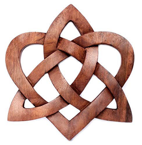 Windalf Celtic Holzbild MIA Ø 23 cm Keltischer Liebesknoten Herz Wanddeko Handarbeit aus Holz von Windalf