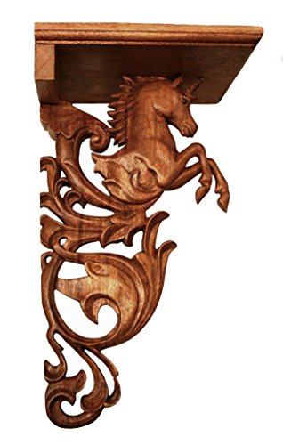 Windalf Fairytale Einhorn Holz-Regal UNICORNA 36 cm Elfen Holz-Regal mit Ablage Handarbeit aus Holz von Windalf