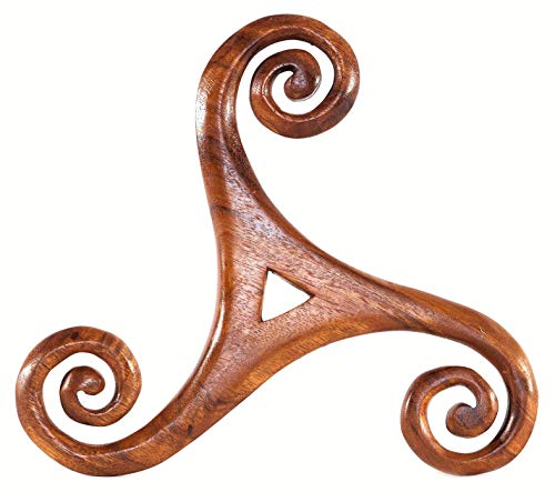 Windalf Handarbeit Celtic-Irish Wanddeko Luca Ø 26 cm Keltische Triskele Wandornament Celtic Holz-Bild von Windalf