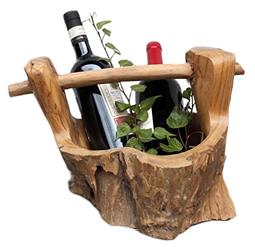 WINDALF Rustikale Große Teak-Schale DANA 32 cm Bohemia Geschenkkorb Holz-Trog Handarbeit aus Wurzelholz WINDALF Rustikale Große Teak-Schale DANA 32 cm Bohemia Geschenkkorb Holz-Trog Handarbeit aus Wurzelholz von Windalf