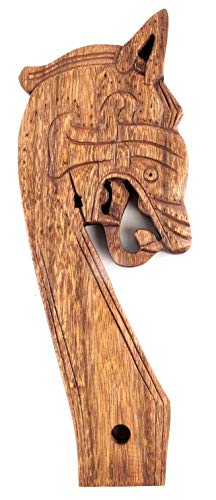Windalf Wikinger Galionsfigur Drachen GOKSTAD 39 cm Nordische Wanddekoration Holzkunst Wikinger-Schiff Wanddeko Holz von Windalf