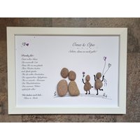 Oma, Opa, Beste Großeltern, Bester Danke Danke Geschenk Für Mama, Papa, Din A4 Personalisierbar, Steinbild von Windelzwerg