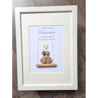 Schwestern, Sister, Sisters, Beste Schwester, Geschenk, Geschwister, Steinbild, Schwesterherz, Lieblingsmensch, Dina4 Personalisierbar von Windelzwerg