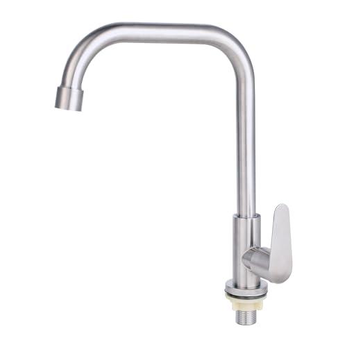 1 Stück Wasserhahn Küche - Küchenarmatur, 304 Edelstahl, 360° Drehbar mit Einhebelmischer, Geeignet für Spüle, Küche oder Hauswirtschaftsraum (26x19.5cm) (Silber) von Windfromort