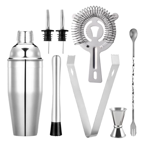 Cocktail Set - Edelstahl Cocktail Shaker - Coktailmixset 750 ML - Cocktail zubehör mit Shaker, doppel messbecher, löffelfür Familien, Bars, Partys, Zuhause von Windfromort