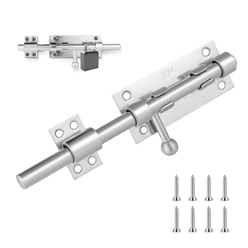 Silberner Türriegel aus Edelstahl – Riegelschloss – Schieberiegel – Türriegel innen – 304 Edelstahl – Schieberiegel – 200 mm lang – Gartentor-Schloss – Geeignet für Türen, Fenster, Zäune Silberner Türriegel aus Edelstahl – Riegelschloss – Schieberiegel – Türriegel innen – 304 Edelstahl – Schieberiegel – 200 mm lang – Gartentor-Schloss – Geeignet für Türen, Fenster, Zäune von Windfromort