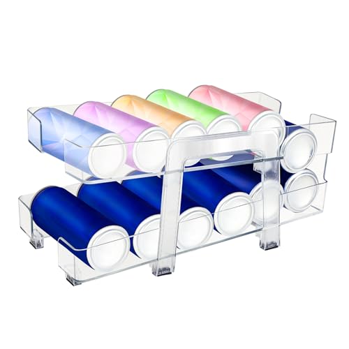 Windfromort 1er Pack Kühlschrank Organizer - erweiterbarer Getränkedosen Organizer - 2-stöckiges automatisch rollendes Design für 250ml/330ml Bier und Limonade - Fridge Organizer - Transparent Windfromort 1er Pack Kühlschrank Organizer - erweiterbarer Getränkedosen Organizer - 2-stöckiges automatisch rollendes Design für 250ml/330ml Bier und Limonade - Fridge Organizer - Transparent von Windfromort