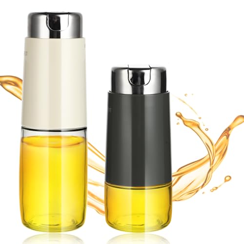 Windfromort 2er Set Ölsprüher - Edelstahl Automatischer Sprühflasche Öl - Borosilikatglas Oil Sprayer - 280ml und 500ml Ölsprüher für Heißluftfritteuse, Kochspray, für Salate, Grillen von Windfromort