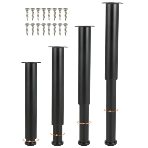 Windfromort Möbelfüße Verstellbar - Schrankbeine Metall - Tischbeine 4 Stück, Höhenverstellbar 25-42 cm, Möbelfüße für Schrank, Bett, Sofa, Nachttisch, DIY Möbel (Schwarz) von Windfromort