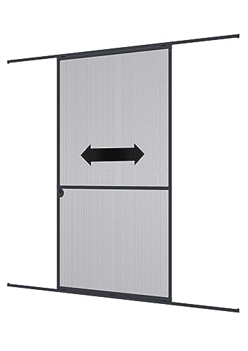 Windhager Fliegengitter Insektenschutz Alurahmen Rahmen Schiebetür Balkontür Terrassentür auf Maß - Ecken auf Gehrung - Maßanfertigung bis 120x240 cm - Anthrazit, 04116 von Windhager