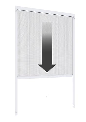 Windhager Fliegengitter Insektenschutz Rollo Fenster auf Maß - Maßanfertigung bis 100x160 cm - Weiß, 04206 von Windhager