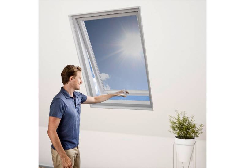 Insektenschutzrollo für Dachfenster, Windhager, transparent, Haftfix, BxH: 130x150 cm von Windhager
