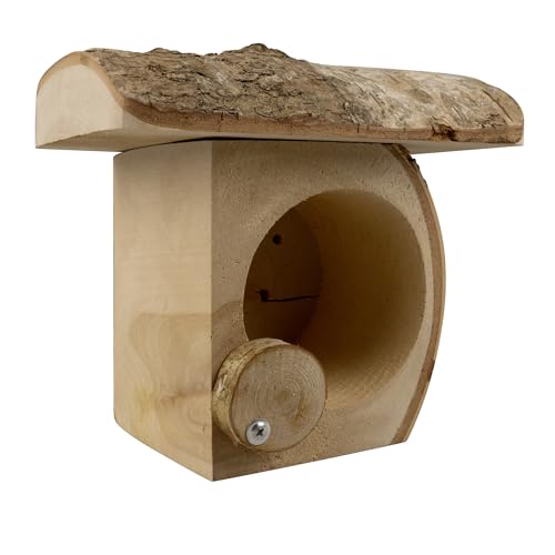 Windhager Erdnussbutterglas Halter für Vögel | Aufsatz zum Nachfüllen, Birkenholz | Vogelfutterstation, Futterstelle für Vögel, Erdnussbutter Haus | witterungsbeständig, langlebig | 17 x 12 x 16 cm von Windhager