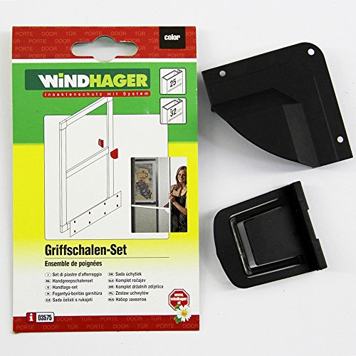 Windhager Griffschalen-Set Schwarz für Türen 03575 von Windhager