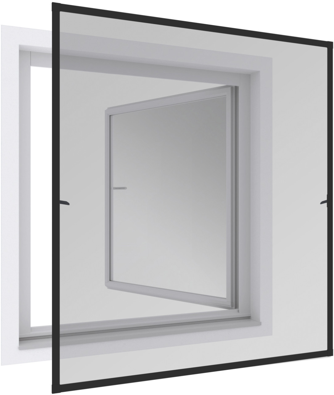 Windhager IS Fliegenschutz-Fenster Expert 100 x 120 cm schwarz/anthrazit von Windhager