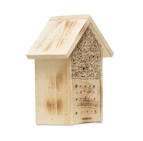 Windhager Insektenhotel ZUR POST, Insektenhaus Nistplatz Brutplatz, Schutz für viele nützliche Insekten, aus Massivholz, 12 x 20 x 27 cm, 06971 von Windhager